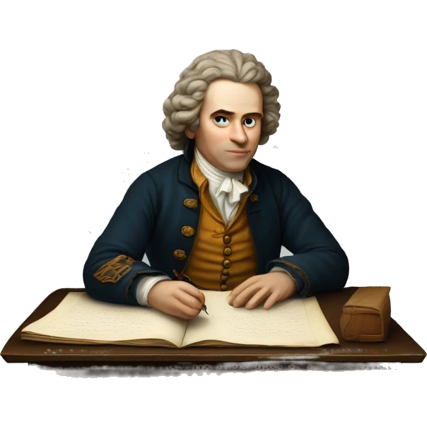 white man writer on table 18 century emoji
