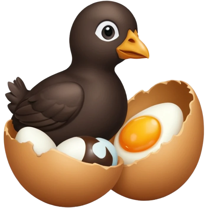 Un poussin noir qui est dans son oeuf emoji