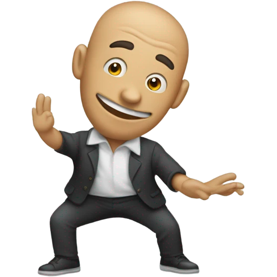 Guy controlling box with his miming  emoji
