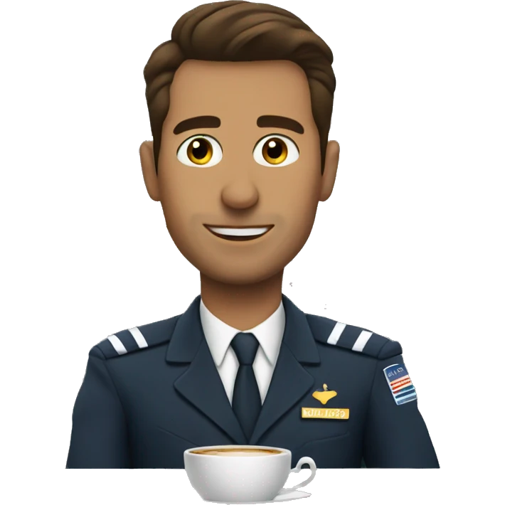 Pilot having coffee emoji