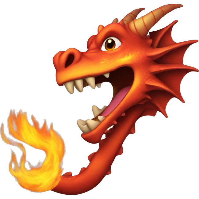 Dragon with flames out of his mouth emoji
