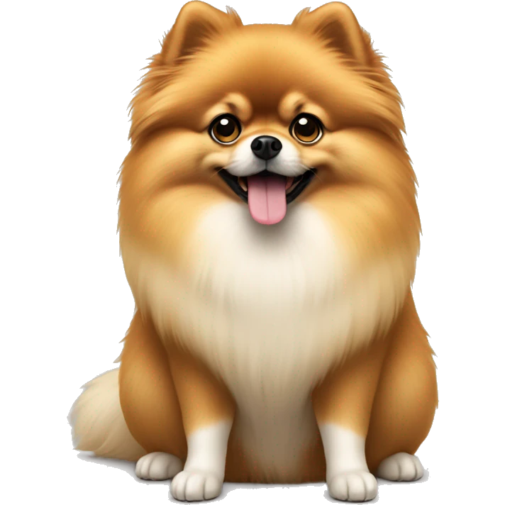 A full-length Pomeranian emoji
