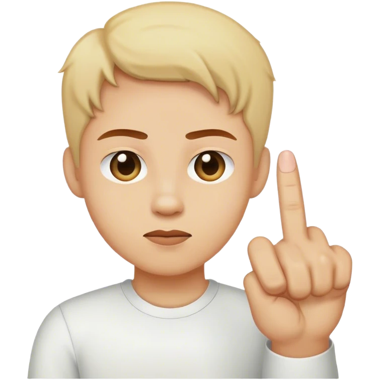 Guy putting my middle finger emoji