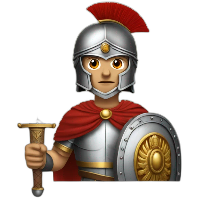 Late roman empire legionaire with sword and oval shield emoji