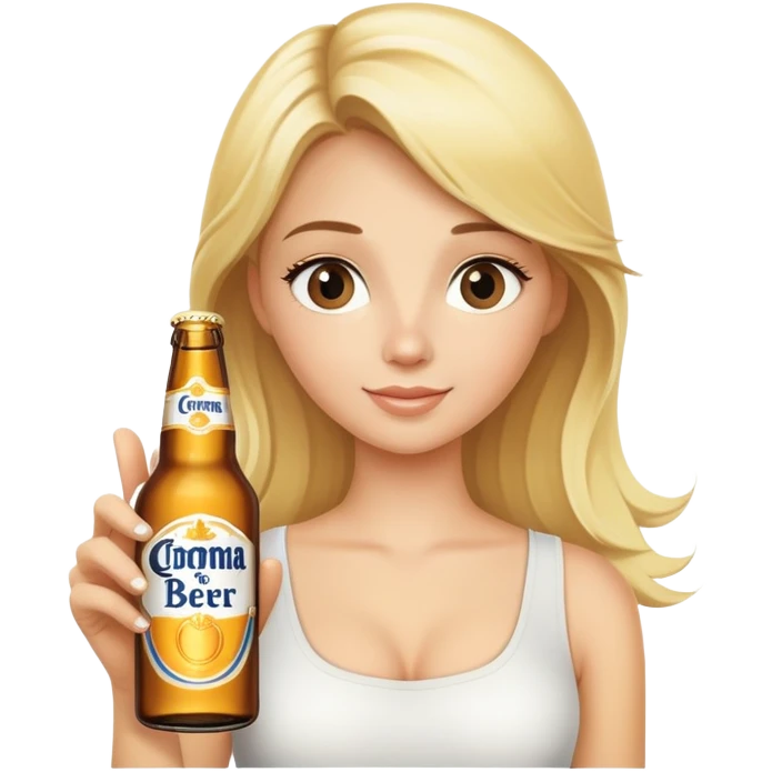 blonde girl with corona beer emoji
