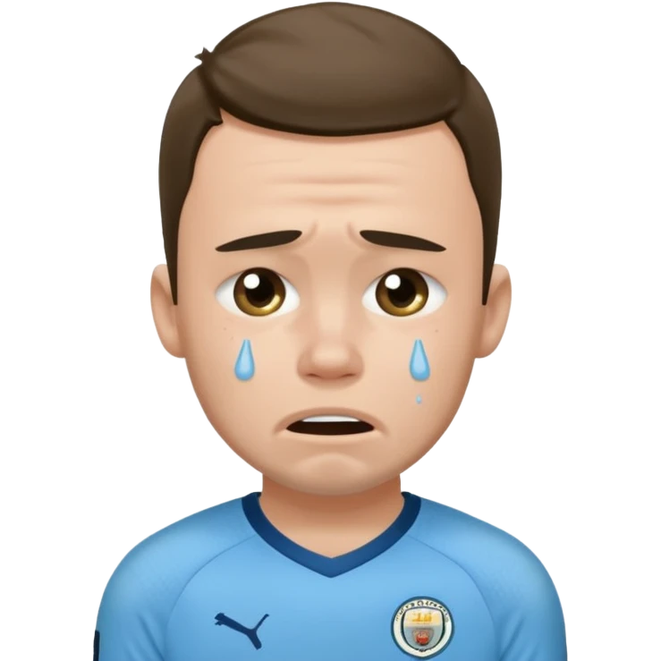A Manchester city player with a blue jersey that cries emoji