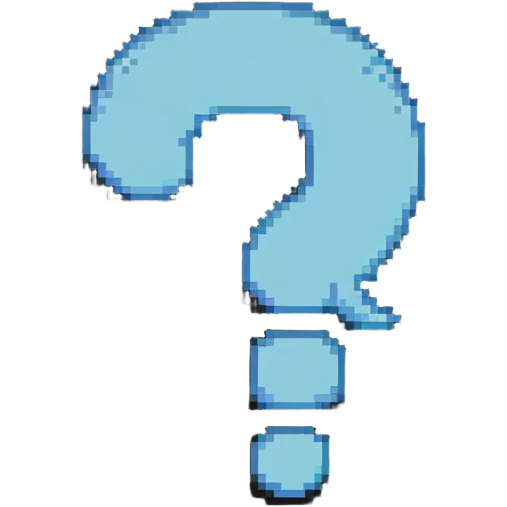 pixelated question mark in speech bubble emoji