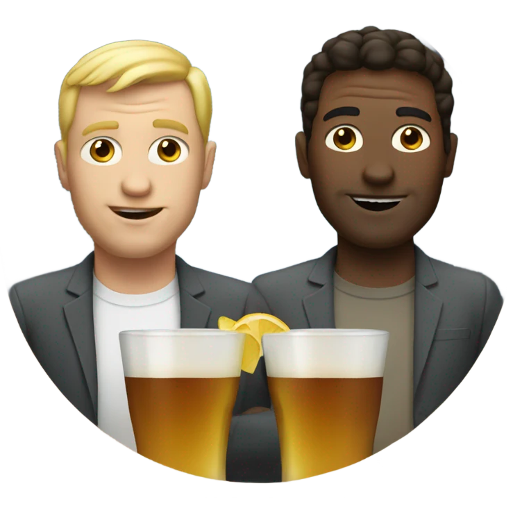 2 white men drinking alcohol  emoji