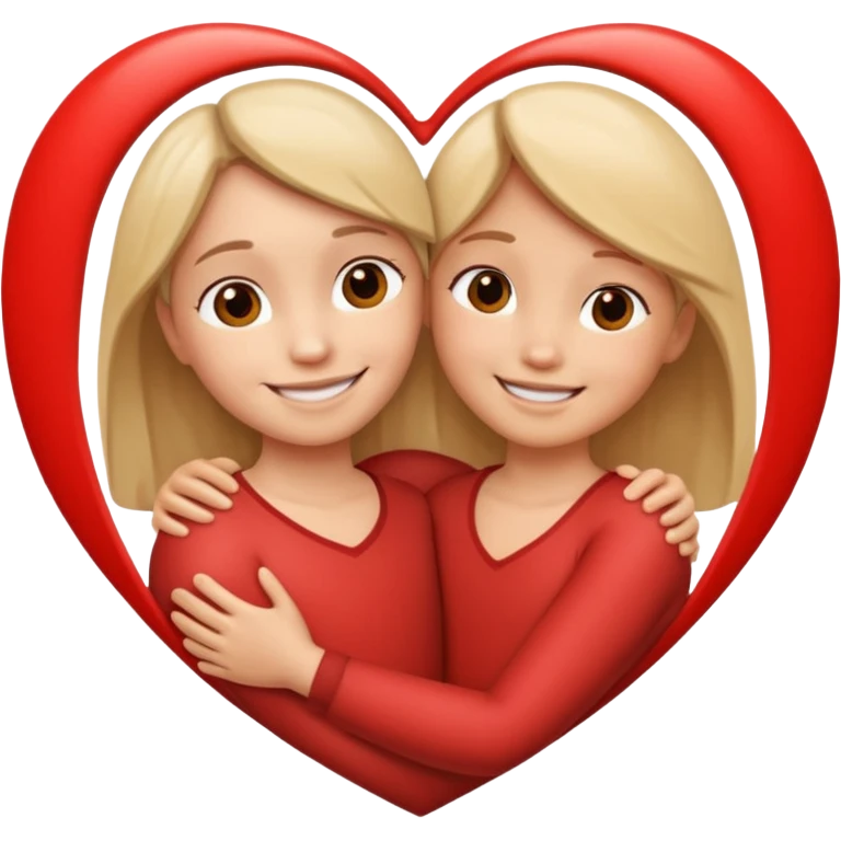 two figures, adult and child, inside a heart emoji