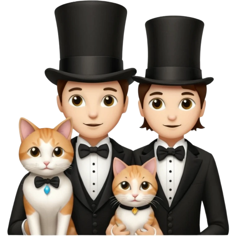 magician couple and their pet cat emoji