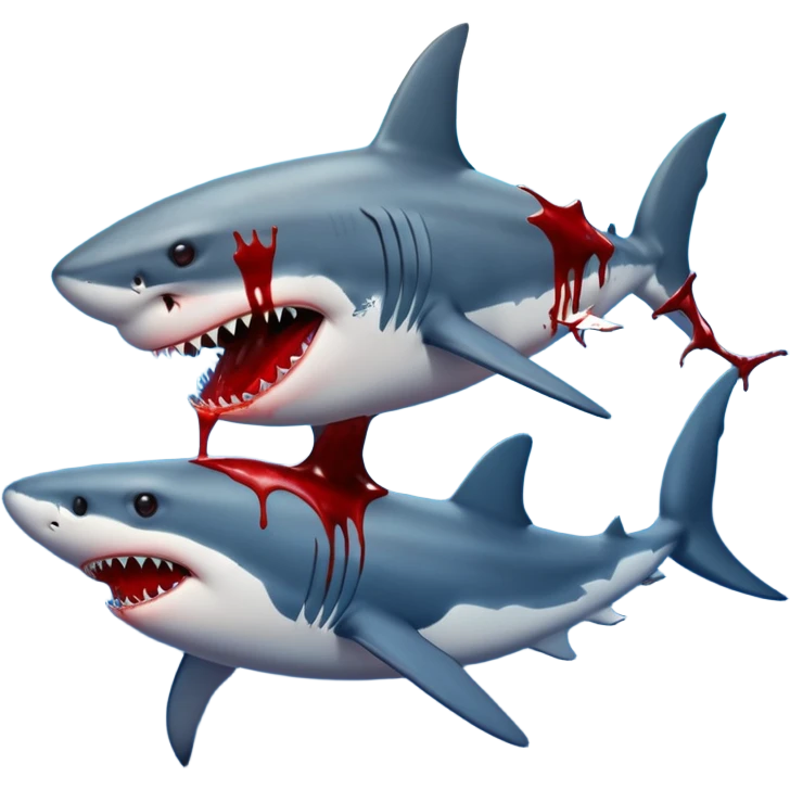 Create a shark eating a whale emoji