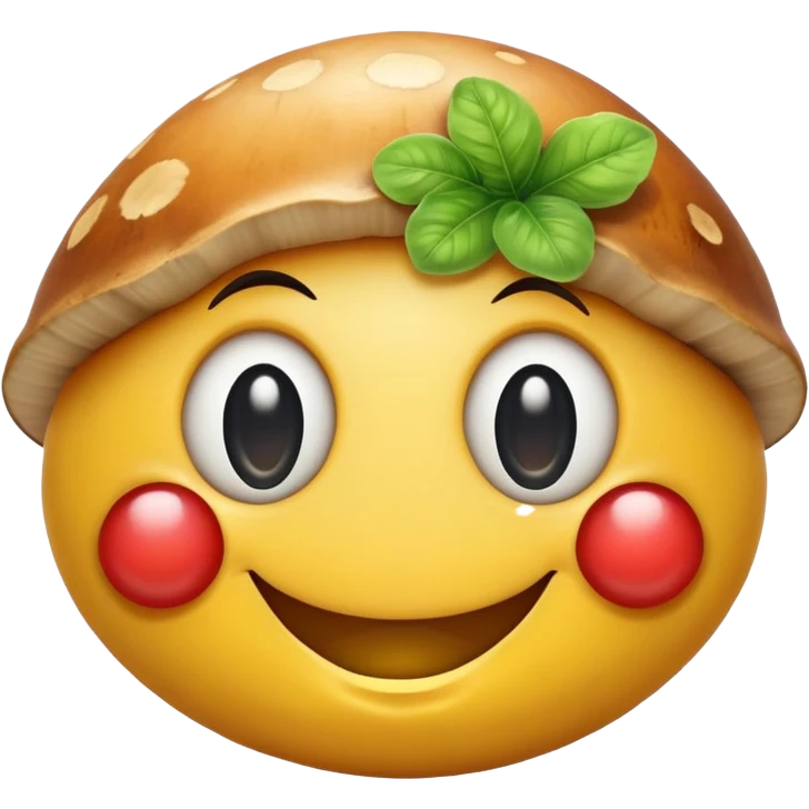 Smiley face with mushrooms for eyes emoji