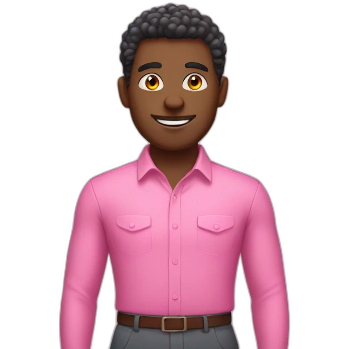 afroamerican salesman with pink shirt emoji