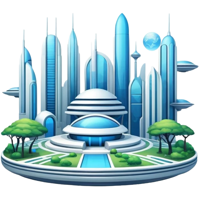 Utopian Futuristic Modern Aesthetic Scenery Deco emoji