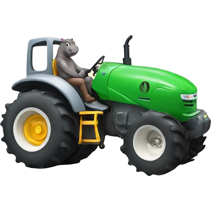 Hippo with a tractor  emoji