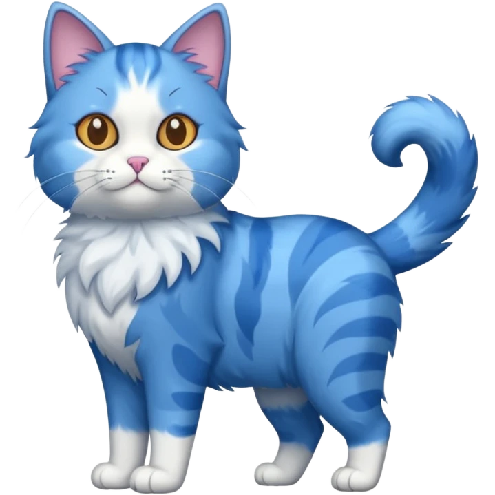 blue cat full body emoji