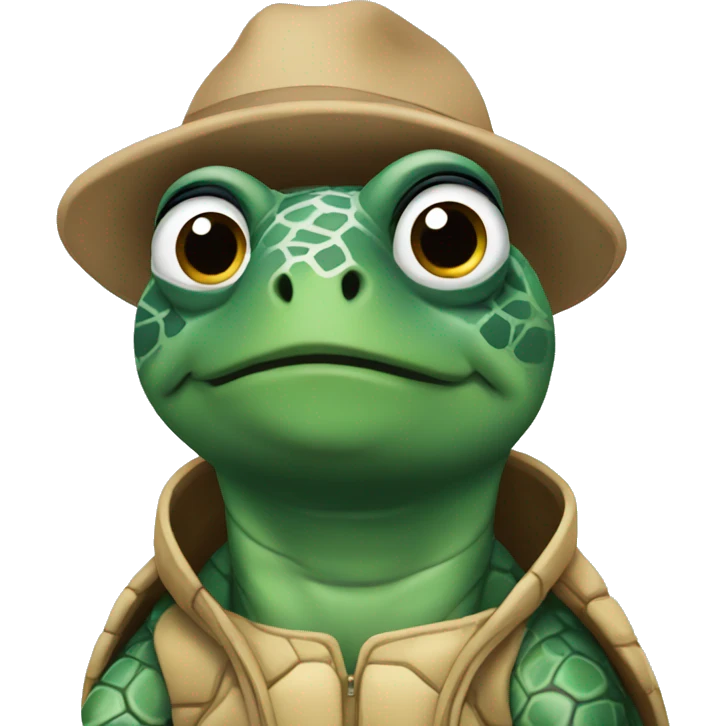 A fashion turtle emoji