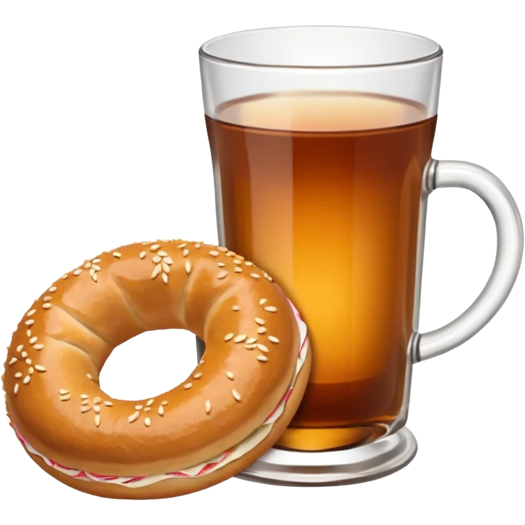 Simit with tea glass emoji