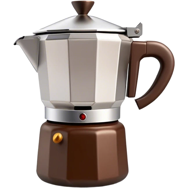 Cinematic Realistic Moka Pot Pop Culture Emoji, featuring an iconic Italian coffee maker rendered with classic charm and warm, inviting lighting. emoji