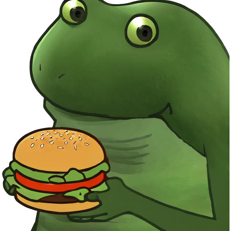Big fat man with burger emoji