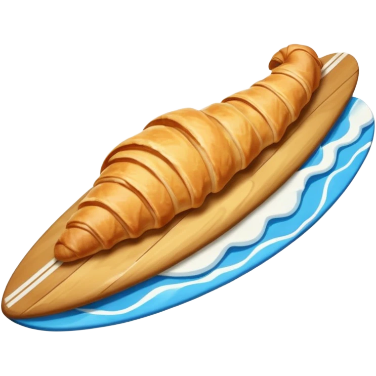Croissant on the surfboard emoji