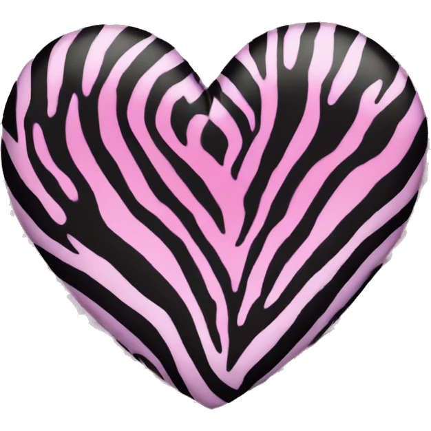 dark pink zebra print heart emoji