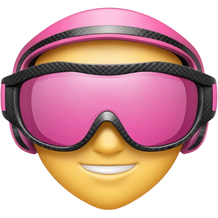 pink sporty sunglasses with carbon fiber thick frame, shield visor design emoji