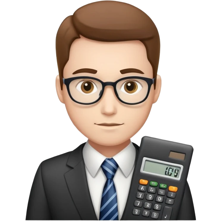 professional accountant with tie and calculator emoji
