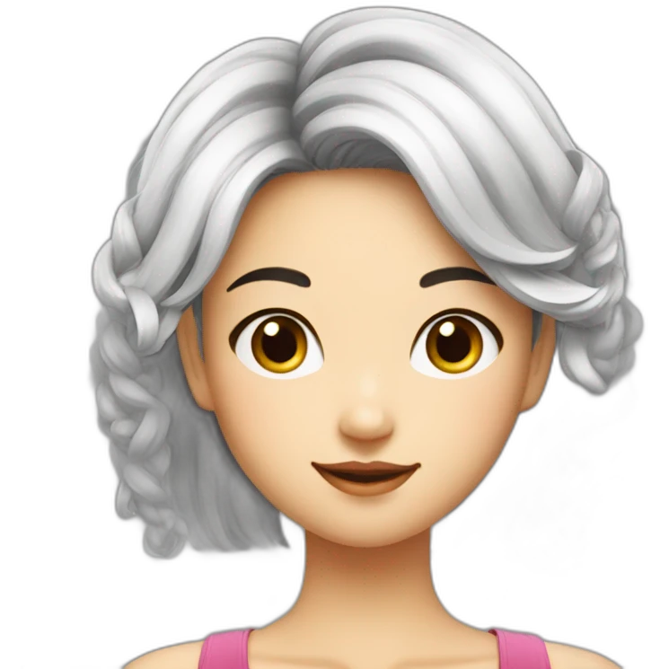 healthy fruits hair asian girl emoji