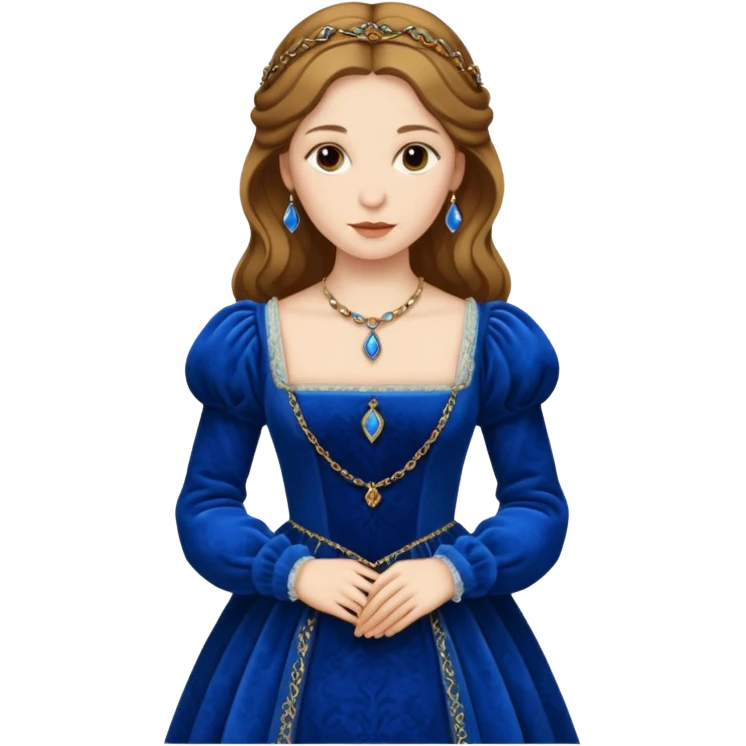 Renaissance lady, blue dress emoji