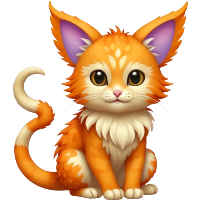 P moe meow meow cute fuzzy realistic Randomly-faerie-drake exotic Fakémon-creature emoji