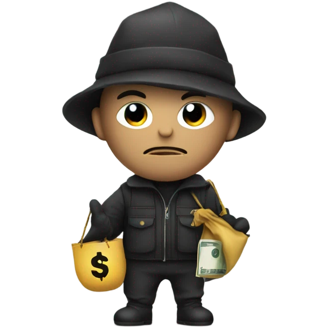 Robber with money bag emoji