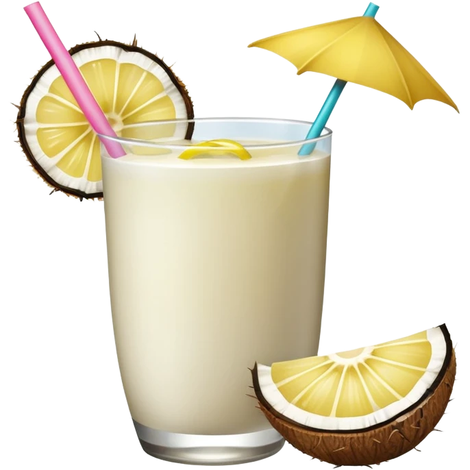 hawaii coconut drink with lemon emoji
