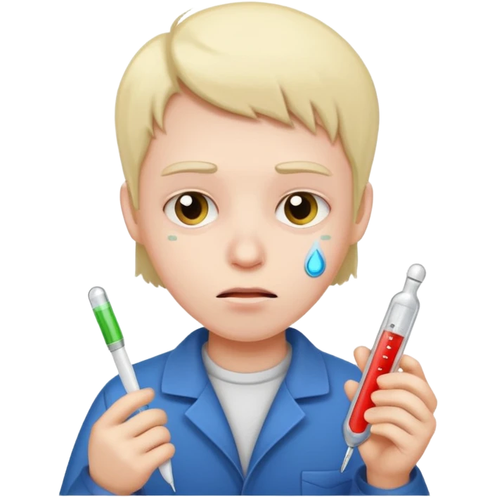 Very sick with thermometer emoji