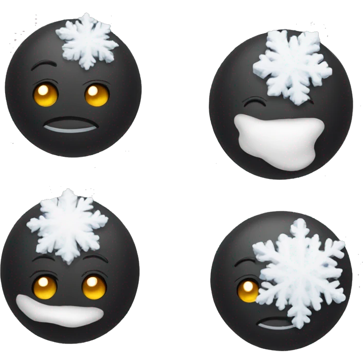 Snow ball black  emoji
