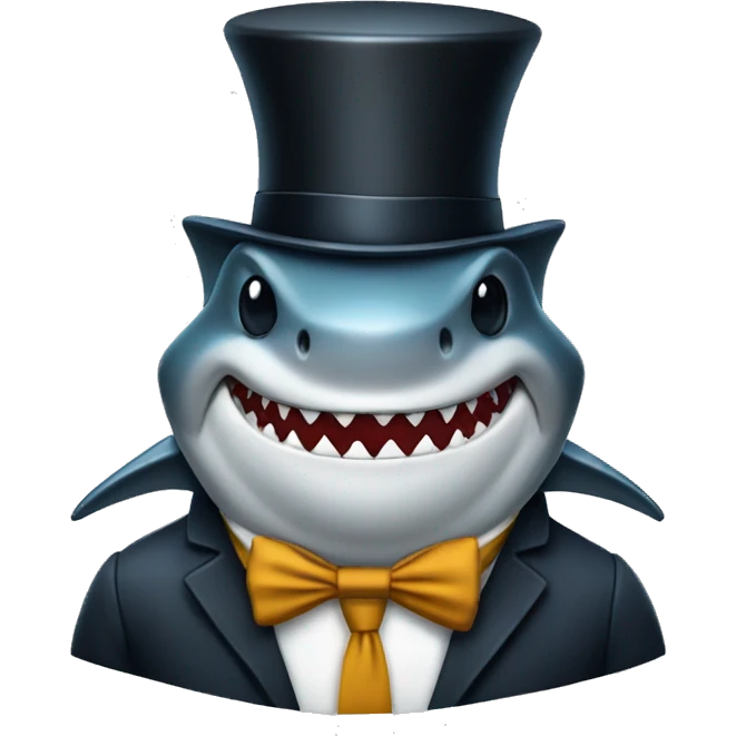 shark with tophat emoji