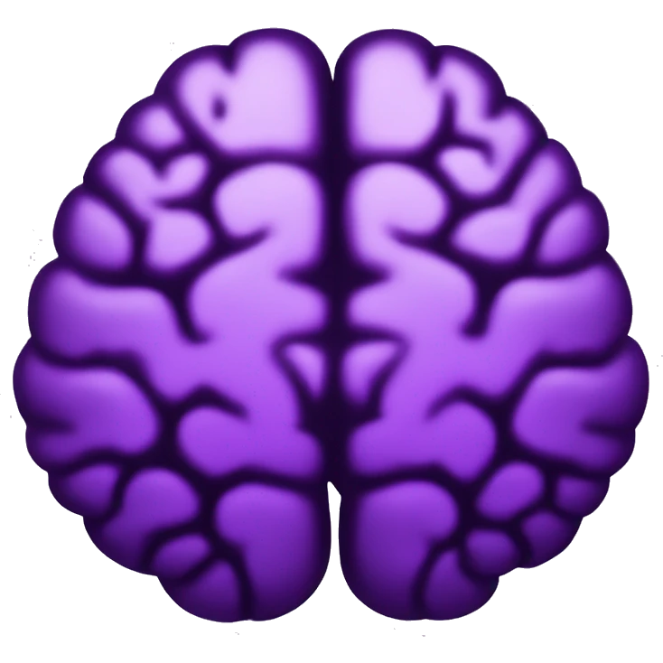 Black, purple heart brain emoji