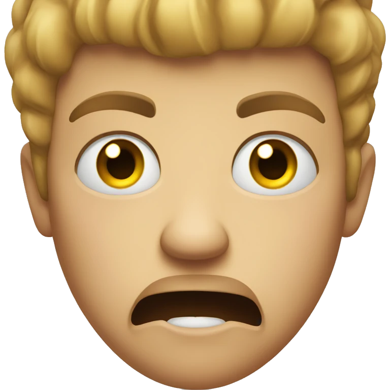 An angry face with just the right cheek bigger emoji