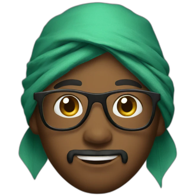 Designer with bandana emoji