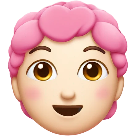 Pink hearts over head In love emoji