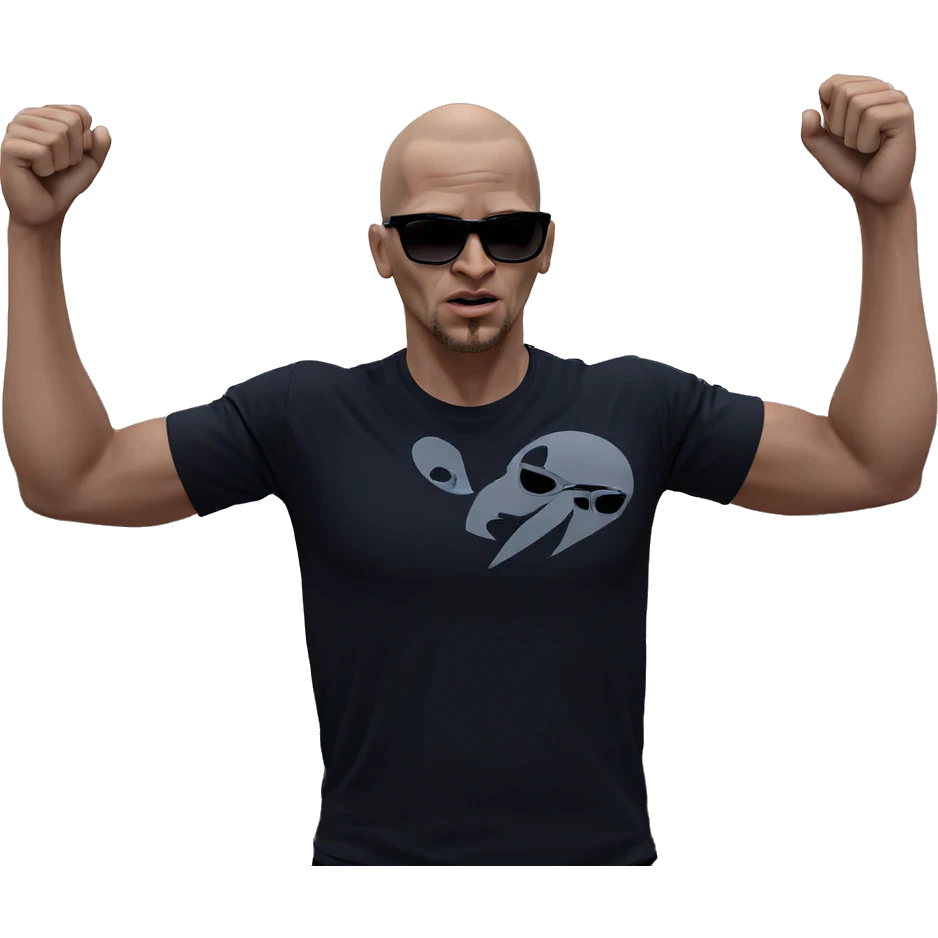 bald guy in sunglasses emoji