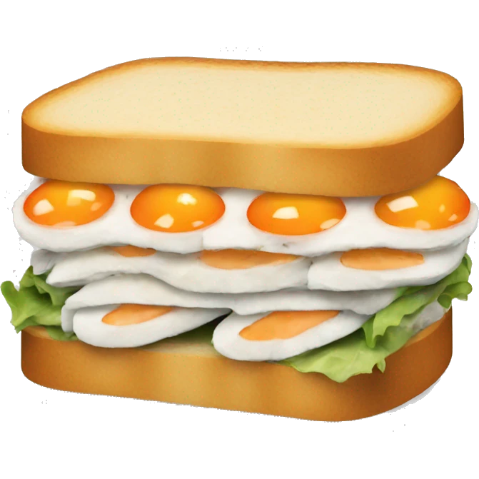 a sandwich with fish eggs emoji