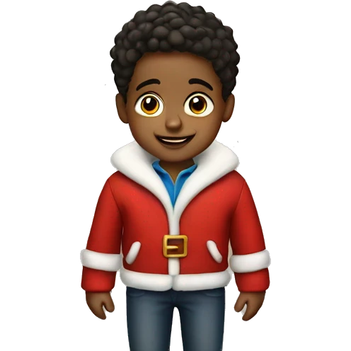 Young boy in a santa jacket emoji