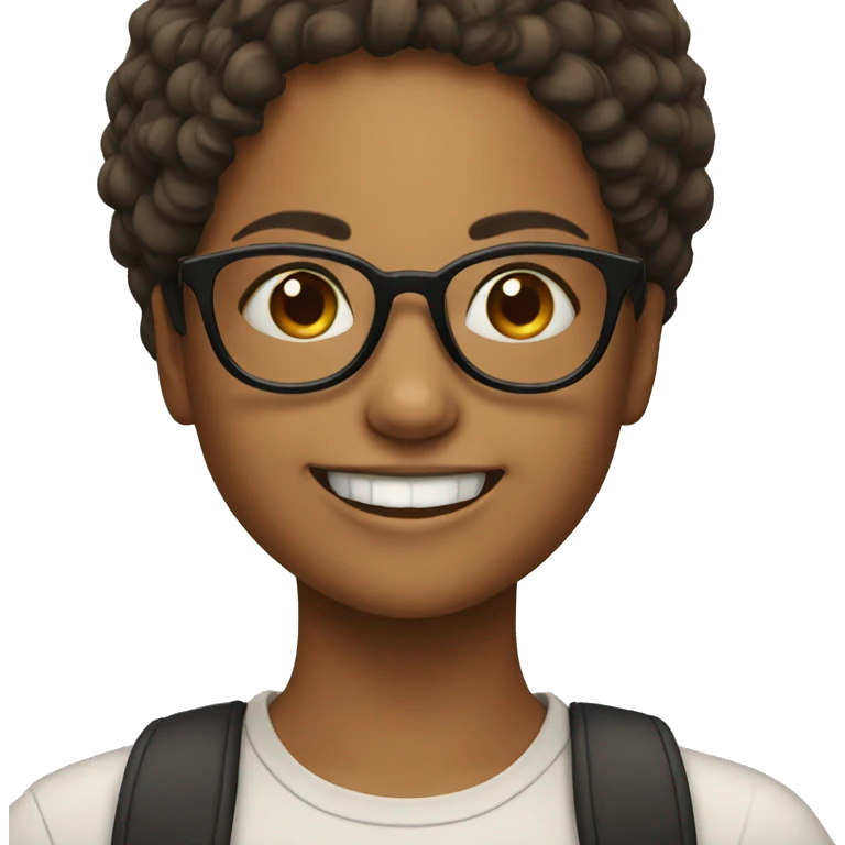 smiling girl with glasses emoji
