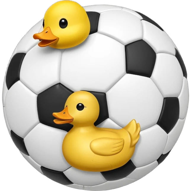 Soccer ball duck emoji