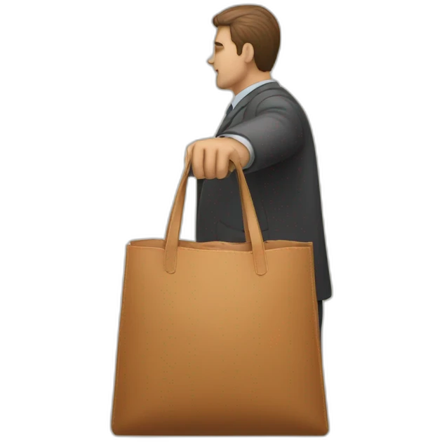 man hand over a bag emoji