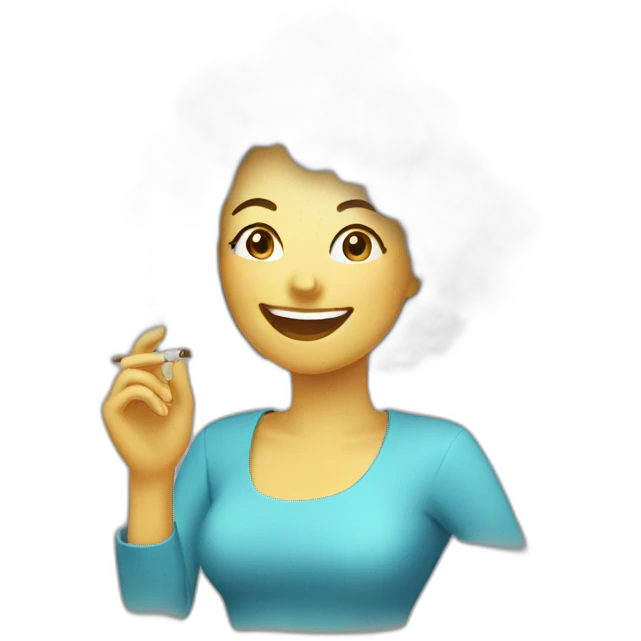 Happy women smoke emoji