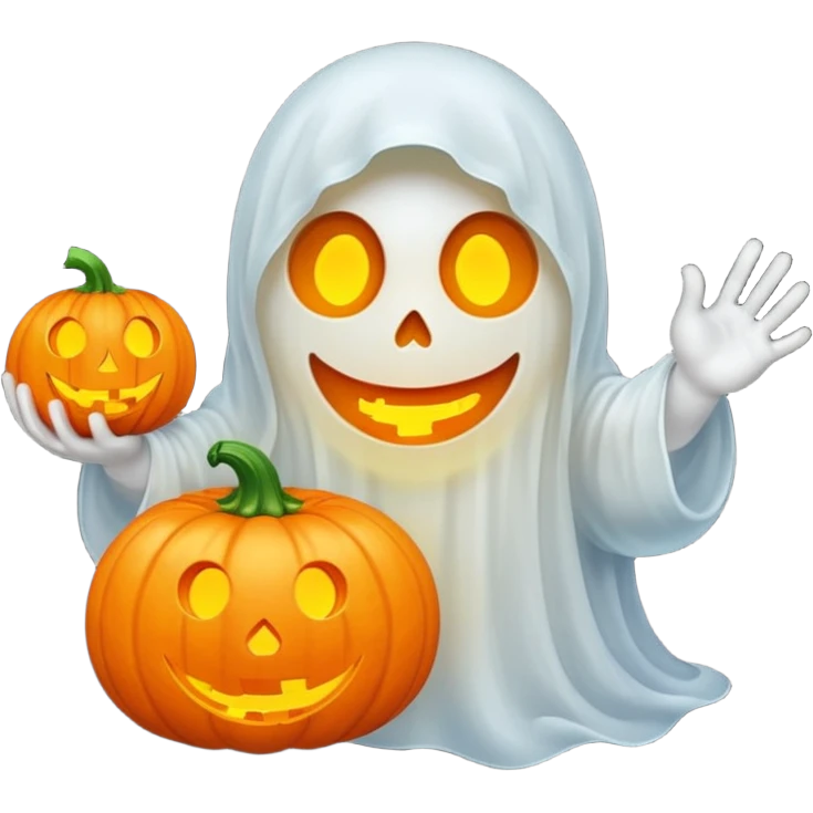 ghost holding pumpkin emoji