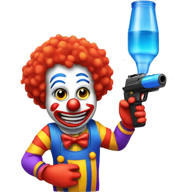 clown with a water gun emoji