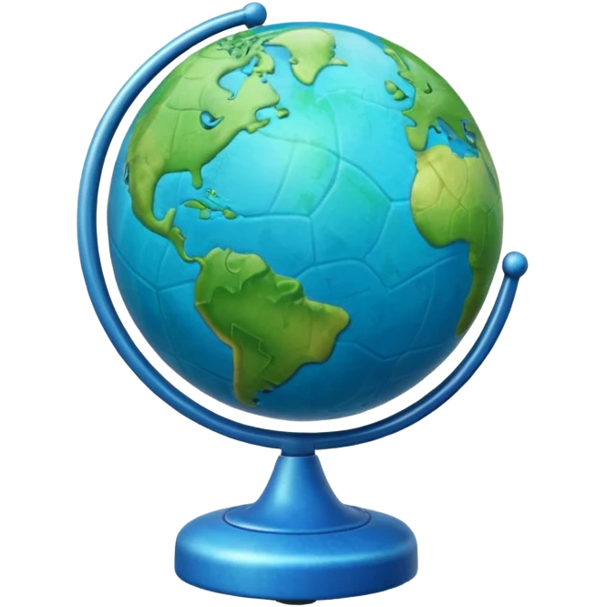crea una imagen de un globo terraqueo con un poco de inclinación emoji